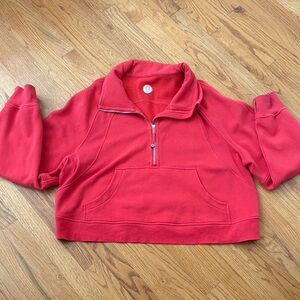 lululemon 1/2 scuba Red hoodie L/XL